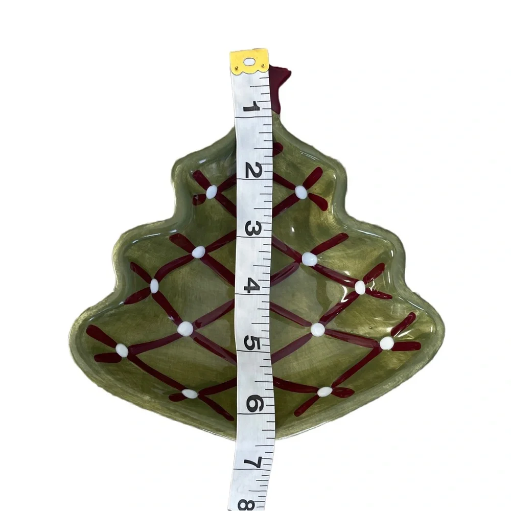 POTTERY BARN Season’s Greetings Christmas Tree Candy / Nut Dishes - EUC